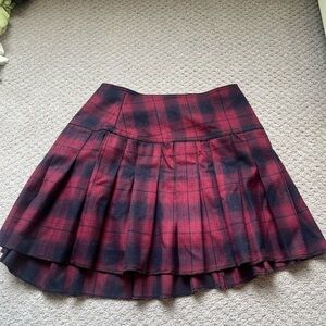 a line style red and black checkered a line skirt